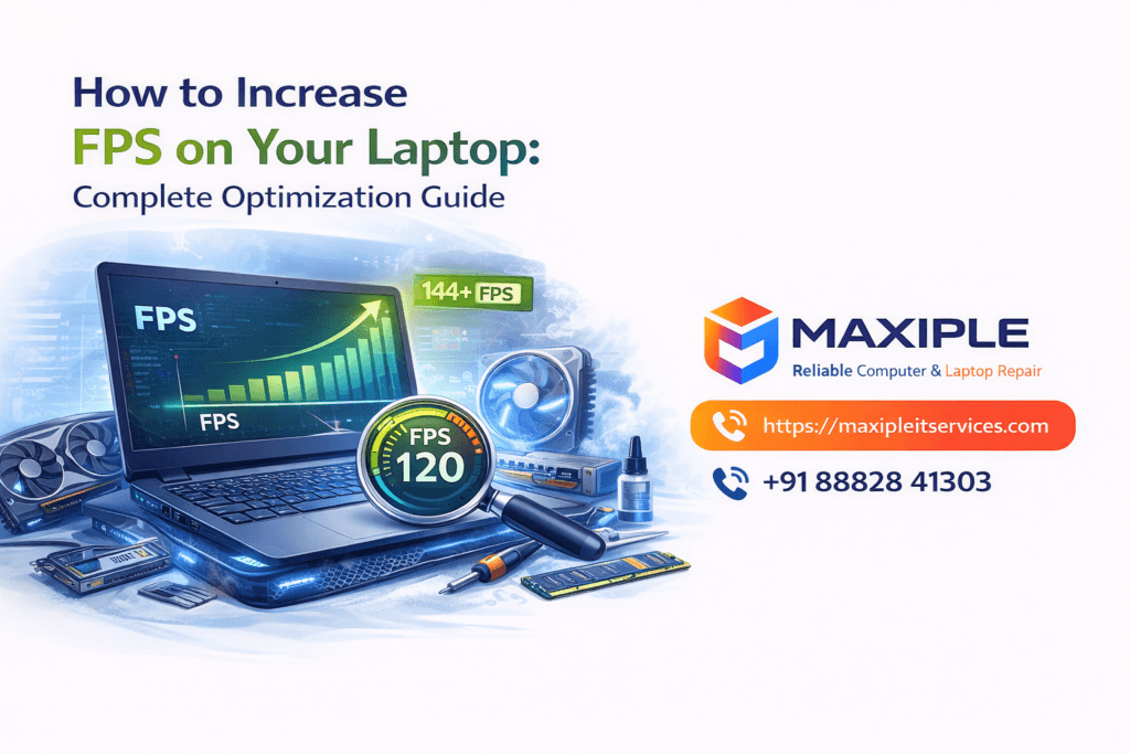 How to increase FPS on your laptop optimization guide with Maxiple IT Services laptop performance improvement and contact details