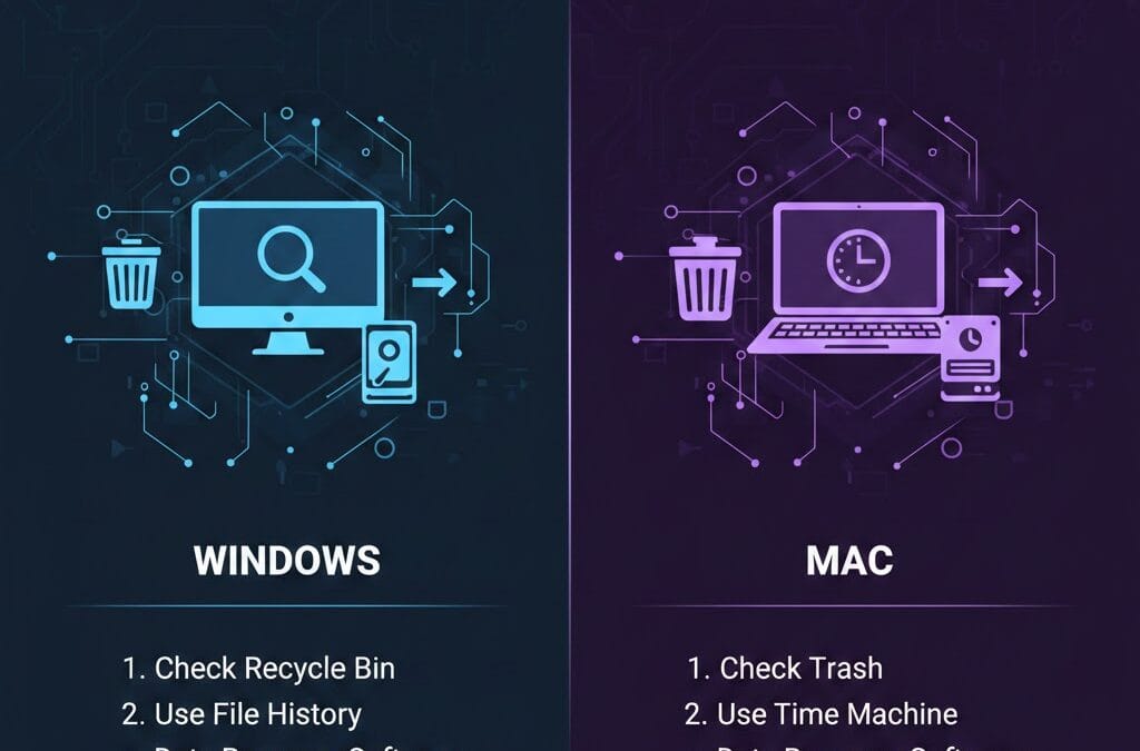 How to recover deleted files on Windows or Mac using Recycle Bin, File History, Trash, and Time Machine data recovery methods